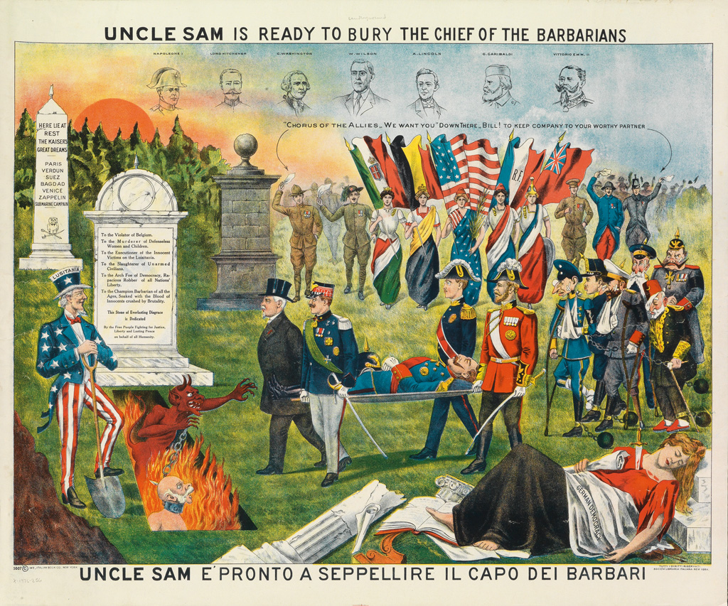 Appraisal: DESIGNER UNKNOWN UNCLE SAM IS READY TO BURY THE CHIEF