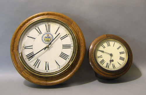 Appraisal: Two gallery clocks one Ingraham dia the other unmarked h