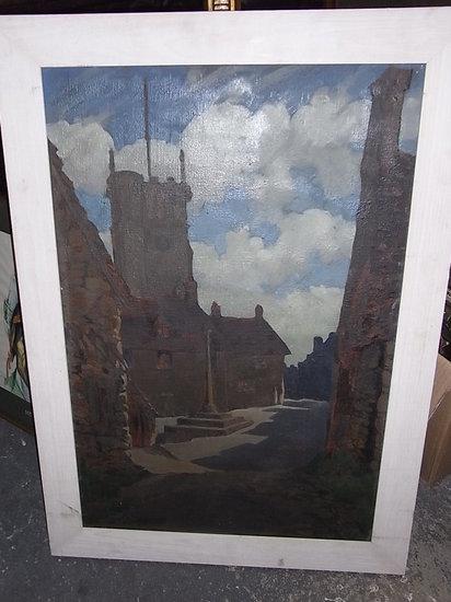 Appraisal: CECIL ALDIN British - A village square with church tower