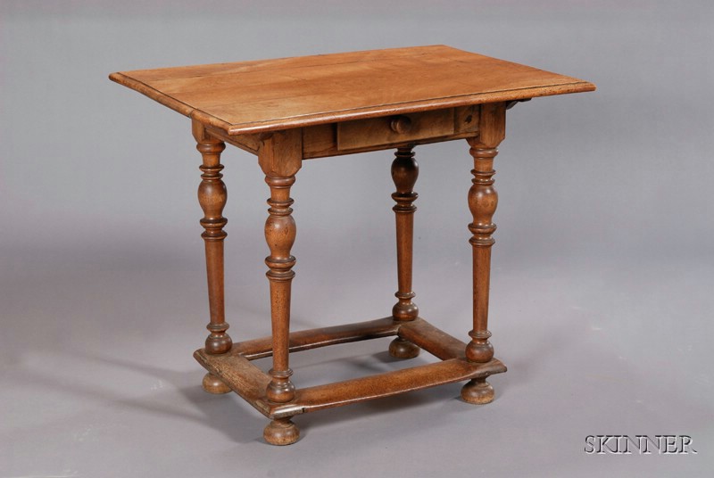 Appraisal: Flemish Baroque-style Walnut Kitchen Table rectangular top fastened to base