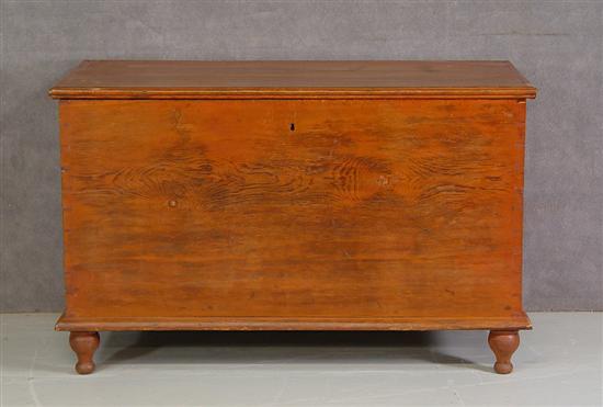 Appraisal: Pine Dovetailed Blanket Chest th Century Right hand till with