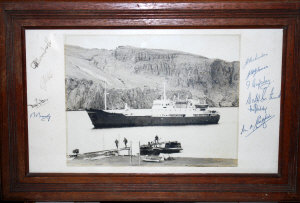 Appraisal: Two framed circa photographs of Royal Research Ship RRS Shackleton