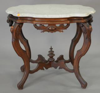 Appraisal: Victorian shaped marble top table ht top x Victorian shaped