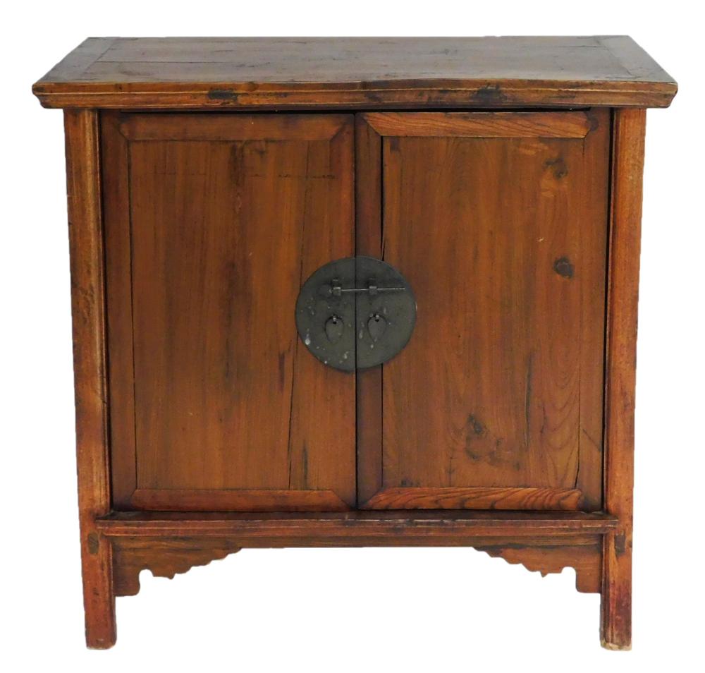 Appraisal: ASIAN CHINESE CABINET TH C HARDWOOD TWO PANELED DOOR WITH