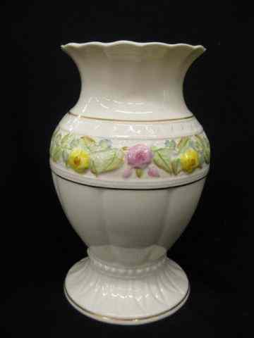 Appraisal: Irish Belleek Porcelain Vase floral gold band '' excellent