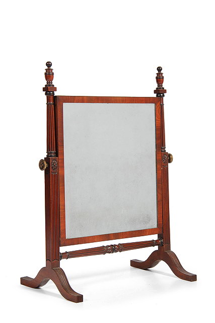 Appraisal: A WILLIAM IV MAHOGANY FRAMED SWING DRESSING TABLE MIRROR the