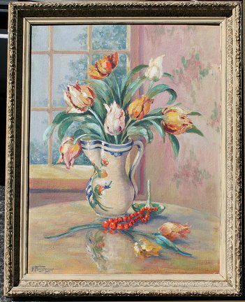 Appraisal: MACGREGOR Nina American th C Still life of tulips in