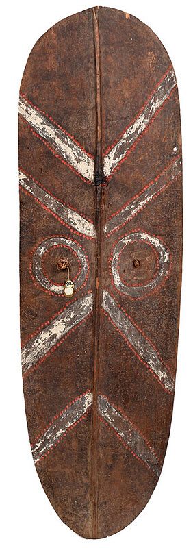 Appraisal: Mendi Valley Carved and Painted Highlands Shield Papua New Guinea