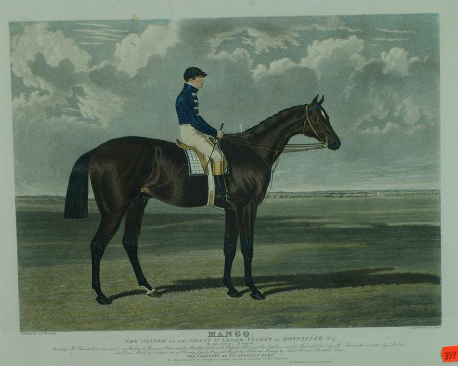 Appraisal: After J F Herring colored engraving Mango The Winner of