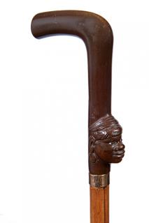 Appraisal: Blackamoor Sword Cane- Ca - A nice gutta percha handle