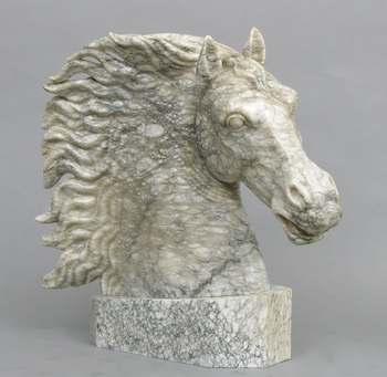 Appraisal: A Large Italian Marble Bust of a Horse A very