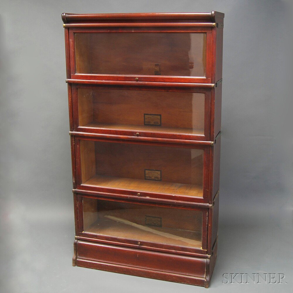 Appraisal: Globe-Wernicke Mahogany Four-stack Barrister Bookcase ht wd dp in Estimate