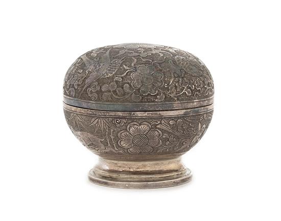 Appraisal: Sale Lot A Chinese Silver Covered Box th century in