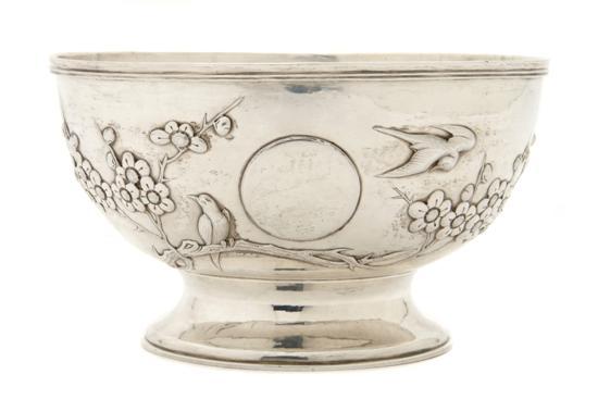 Appraisal: A Chinese Silver Bowl having decoration of flowering plants and