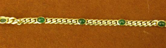 Appraisal: Gold bracelet set with five oval emeralds by Theo Fennell