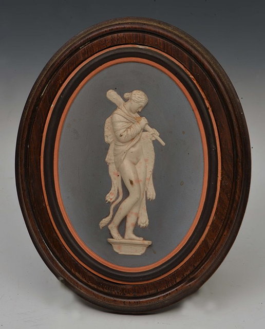 Appraisal: A WEDGWOOD OVAL PLAQUE of a female semi nude figure