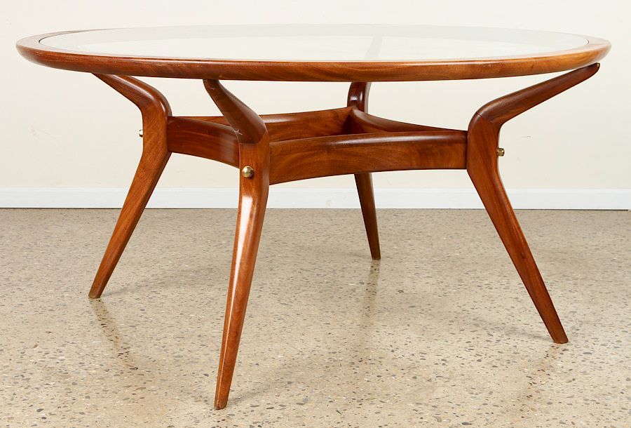 Appraisal: MAHOGANY GLASS DINING TABLE INSET GLASS C A mid century