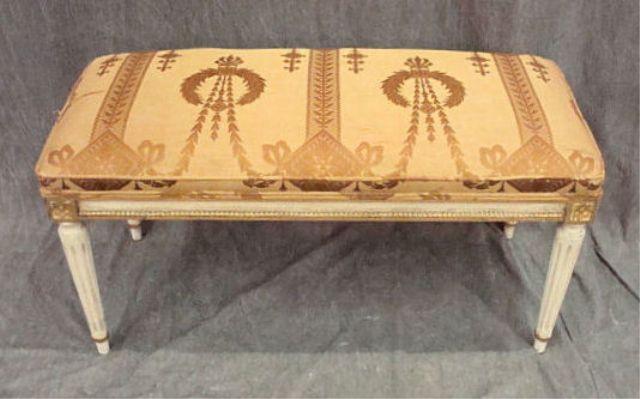 Appraisal: Louis XVI Style Upholstered Bench Dimensions x x