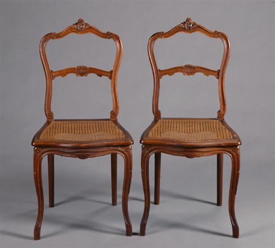 Appraisal: PAIR OF LOUIS XV-STYLE SIDE CHAIRS Probably France early th