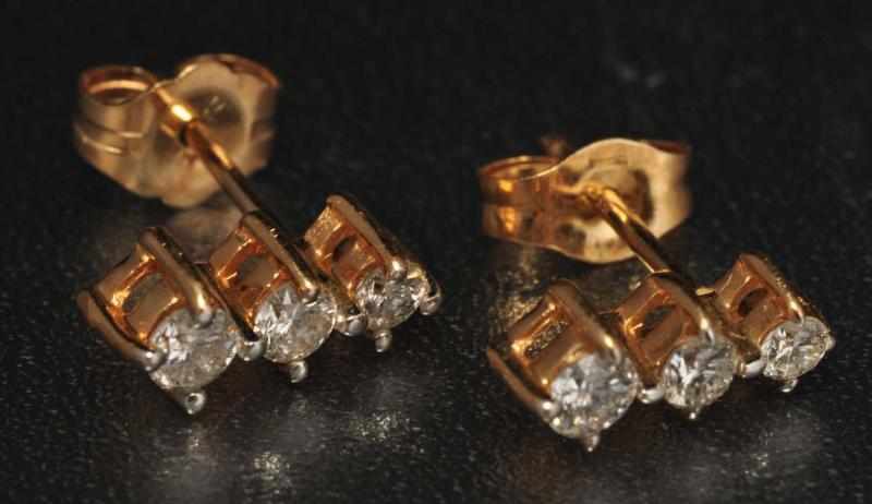 Appraisal: Pair of K Y Gold Diamond Earrings Description Diamonds ctw