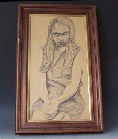 Appraisal: Gray Alasdair Three drawings the first a portrait captioned on