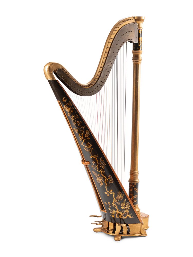 Appraisal: A Continental Painted Harp A Continental Painted Harp th Century