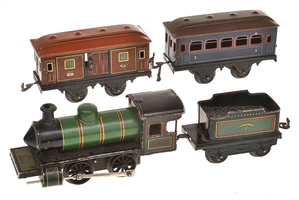 Appraisal: A BING O GAUGE CLOCKWORK TRAIN SET including - -