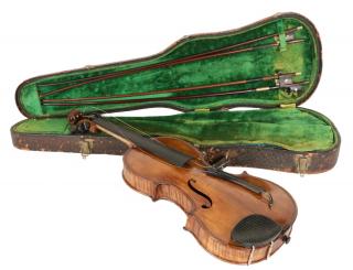 Appraisal: BENCH-MADE VIOLIN IN CASE W BOWS Full-Sized Violin by D