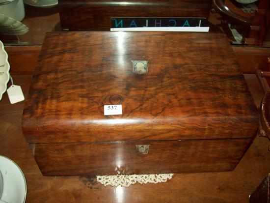 Appraisal: A LATE VICTORIAN MAHOGANY INLAID WRITING BOX