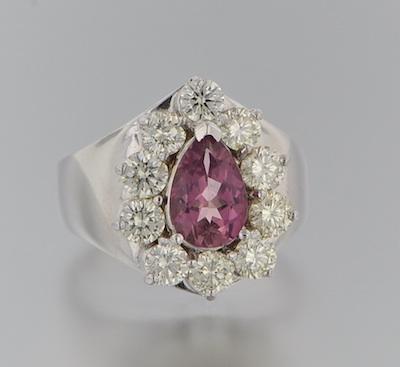 Appraisal: A Ladies' Tourmaline and Diamond Ring k white gold ring