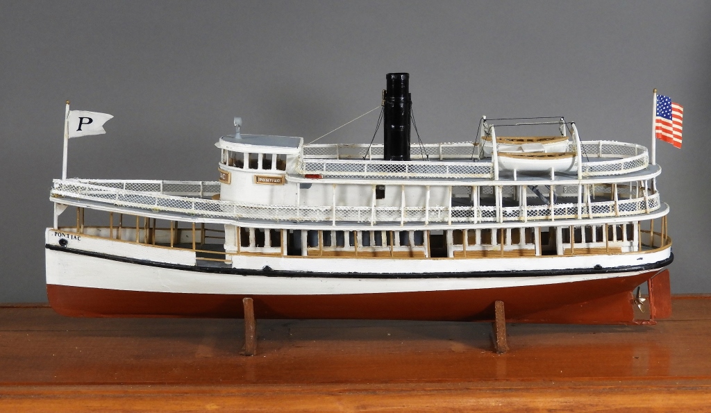 Appraisal: PONTIAC SCRATCH BUILT STEAMER SHIP BOAT MODEL United States th