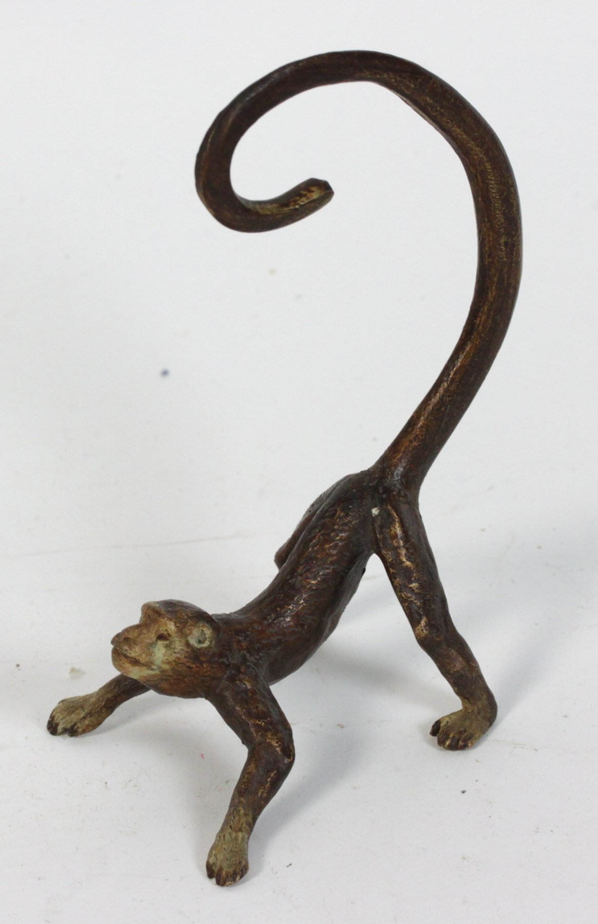 Appraisal: An Austrian cold painted bronze watch stand modelled as a