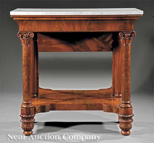 Appraisal: An American Classical Mahogany Pier Table c New York original