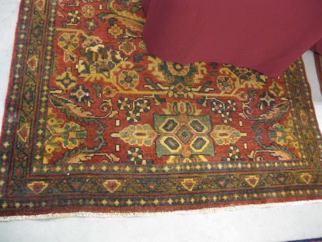 Appraisal: Tabriz Persian Handmade Rug fancy floral red field ' X