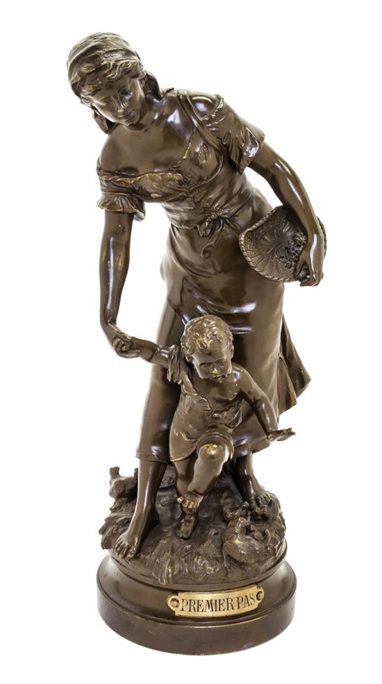 Appraisal: Sale Lot A French Bronze Figural Group after auguste moreau