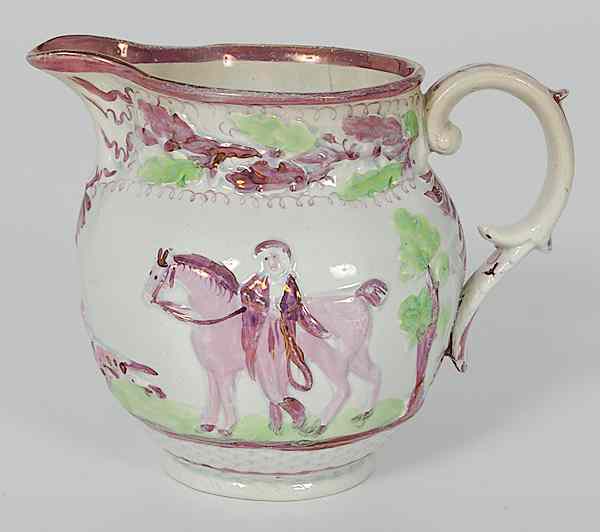 Appraisal: Pink Lusterware Pitcher English th century A pink lusterware pitcher