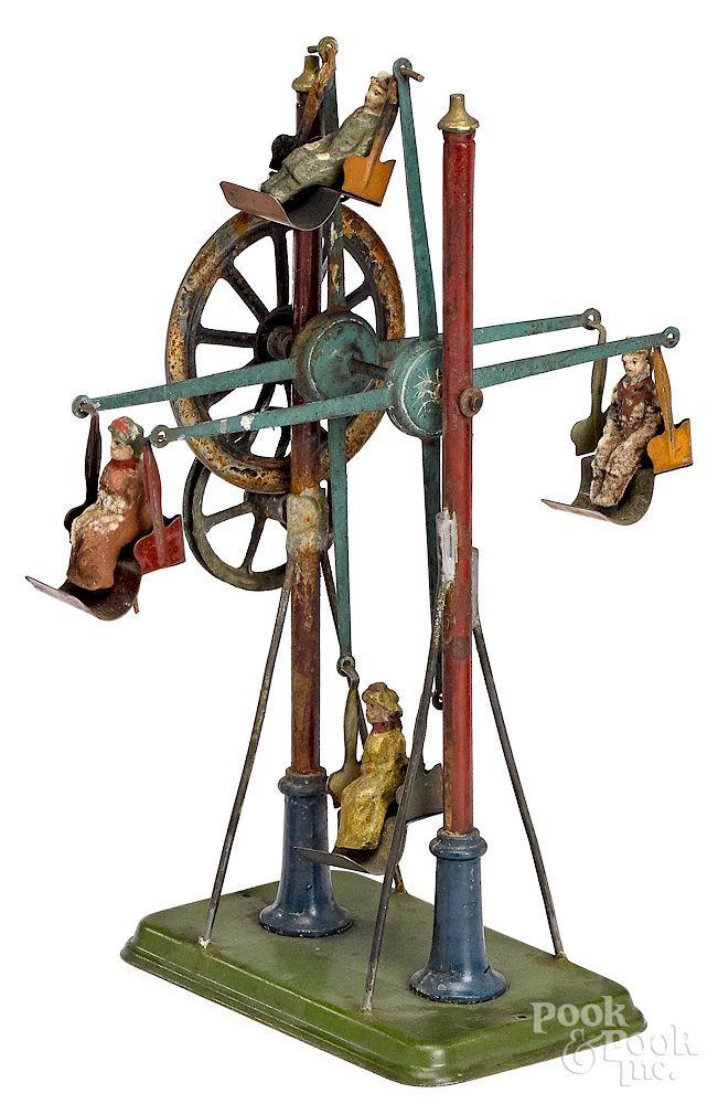 Appraisal: Painted tin Ferris wheel steam toy accessory Painted tin Ferris