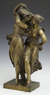 Appraisal: Henry Etienne Dumiage - Two Classical Dancing Women with Tambourines