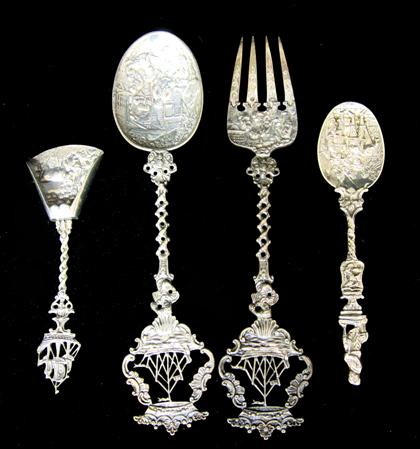 Appraisal: Dutch silver two-piece salad set th century