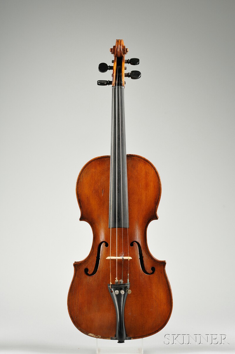 Appraisal: Saxon Violin c labeled BERNARDEL length of back mm with