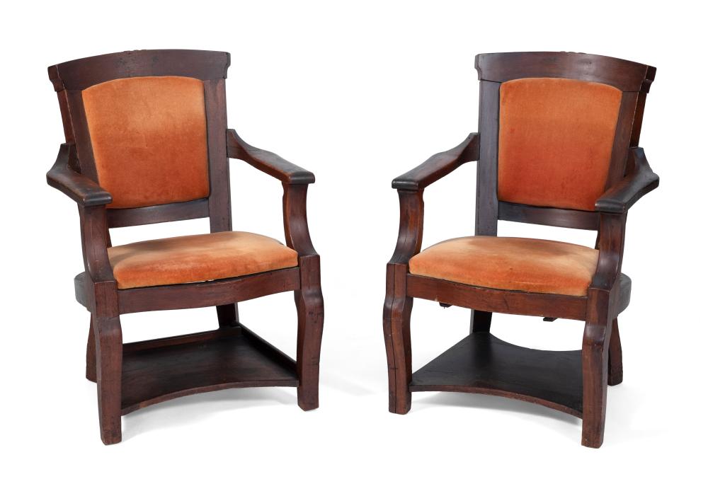 Appraisal: TWO ARMCHAIRS PURPORTEDLY FROM THE HOUSE OF REPRESENTATIVES CHAMBER OF