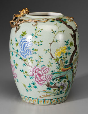 Appraisal: Famille Rose Porcelain Vase Chinese late th early th century