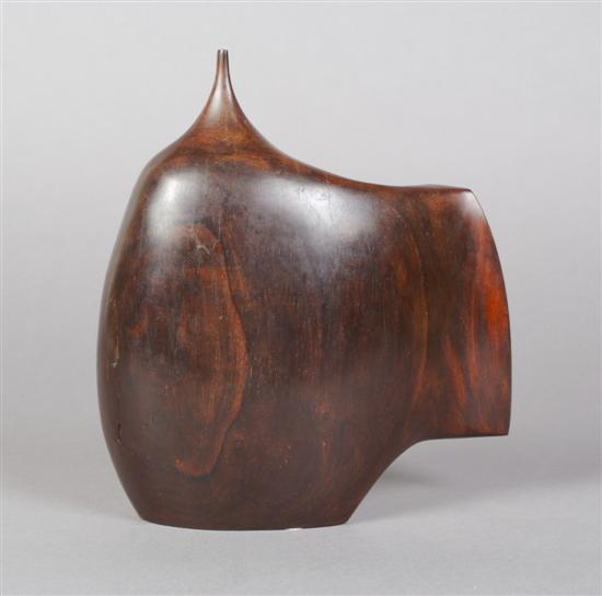 Appraisal: A Carved and Shaped Rosewood Vase attributed to Doug Ayers