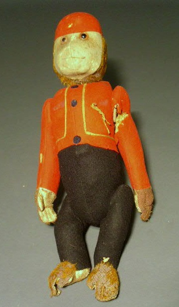 Appraisal: Organ grinder monkey with wool clothing and rotating head h