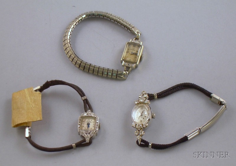 Appraisal: Two Lady's kt White Gold and Diamond Wristwatches and a