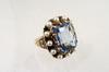 Appraisal: LADY'S RING - K rose gold sapphire pearl and enamel