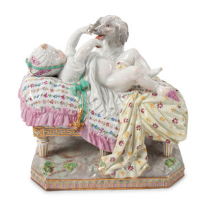 Appraisal: A Meissen Porcelain Figural Group of a Child in Bed