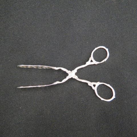 Appraisal: Sterling Silver Asparagus Tongs fancy openwork hallmarked