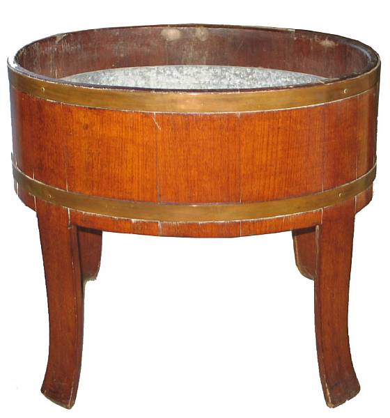 Appraisal: A English oak oval planter with liner height in width