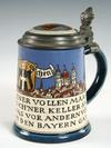 Appraisal: STEIN - Mettlach depicts town of Munich L pewter with